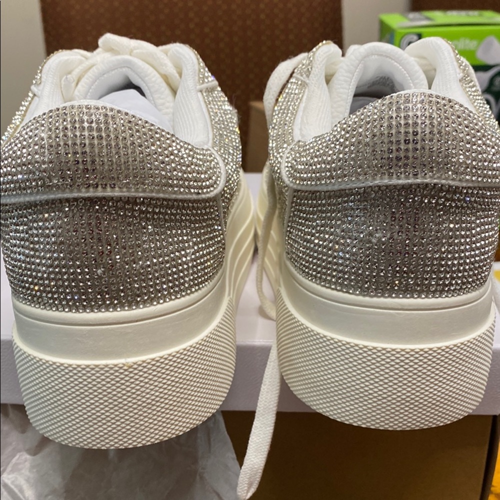 Elegant White and Silver Women's Sneakers by Jessica Simpson - Picture 4 of 7